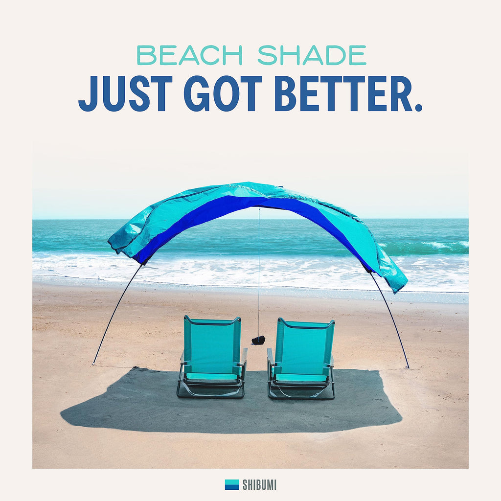 Shibumi Shade Mini, World'S Best Beach Shade, The Original Wind-Powered Beach Canopy, Provides 75 Sq. Ft. Of Shade, Compact & Ea