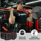 Dmoose Gym Belt Genuine Leather For Men And Women, 4 Inch Wide, Adjustable Buckle, 5Mm Thick For Weightlifting, Workout, Gym, Sq