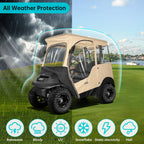 10L0L 2 Passenger Golf Cart Enclosure For Club Car Precedent, All Weather Windproof Waterproof Rain Cover, 4-Sided Clear Window