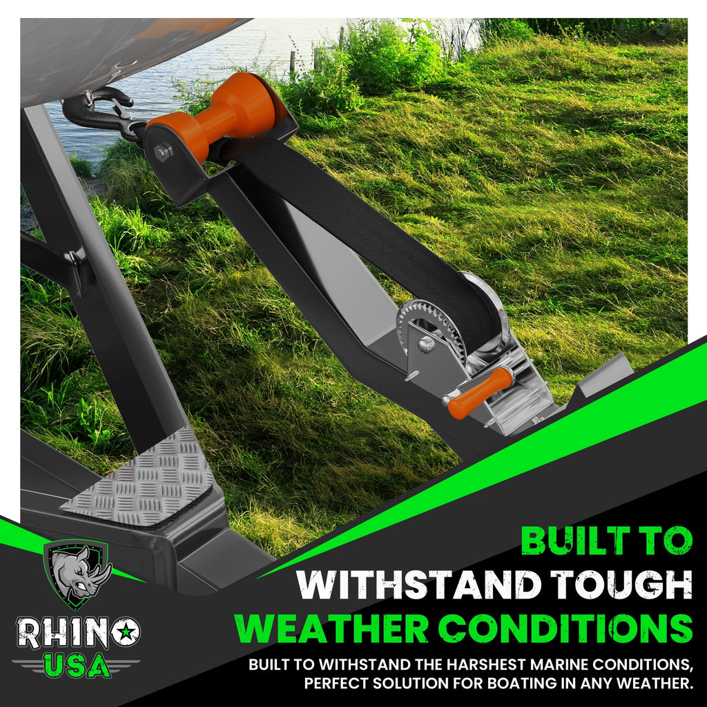 Rhino Usa Boat Trailer Winch Strap (2 Inch X 20 Foot) - 5,016Lb Maximum Break Strength - Ultimate Marine Whinch Pulley Straps Fo
