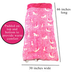 Glow-In-The-Dark Unicorn Sleeping Bag For Girls - Plush, Luminescent Pink Nap Mat, 66 X 30In
