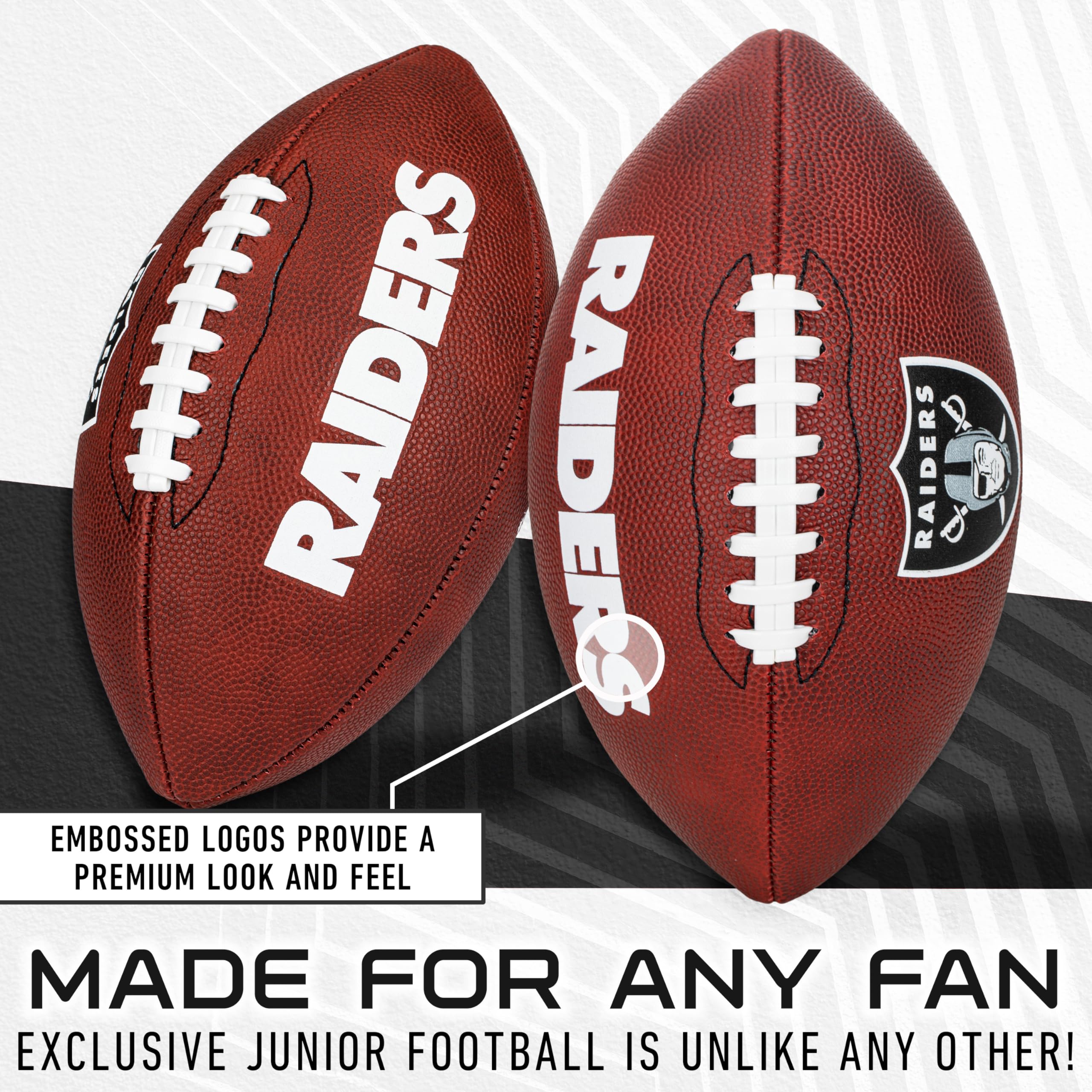 Franklin Sports Nfl Las Vegas Raiders Football - Youth Junior Size Football For Kids - Official Nfl Team Logo + Colors Youth Bal