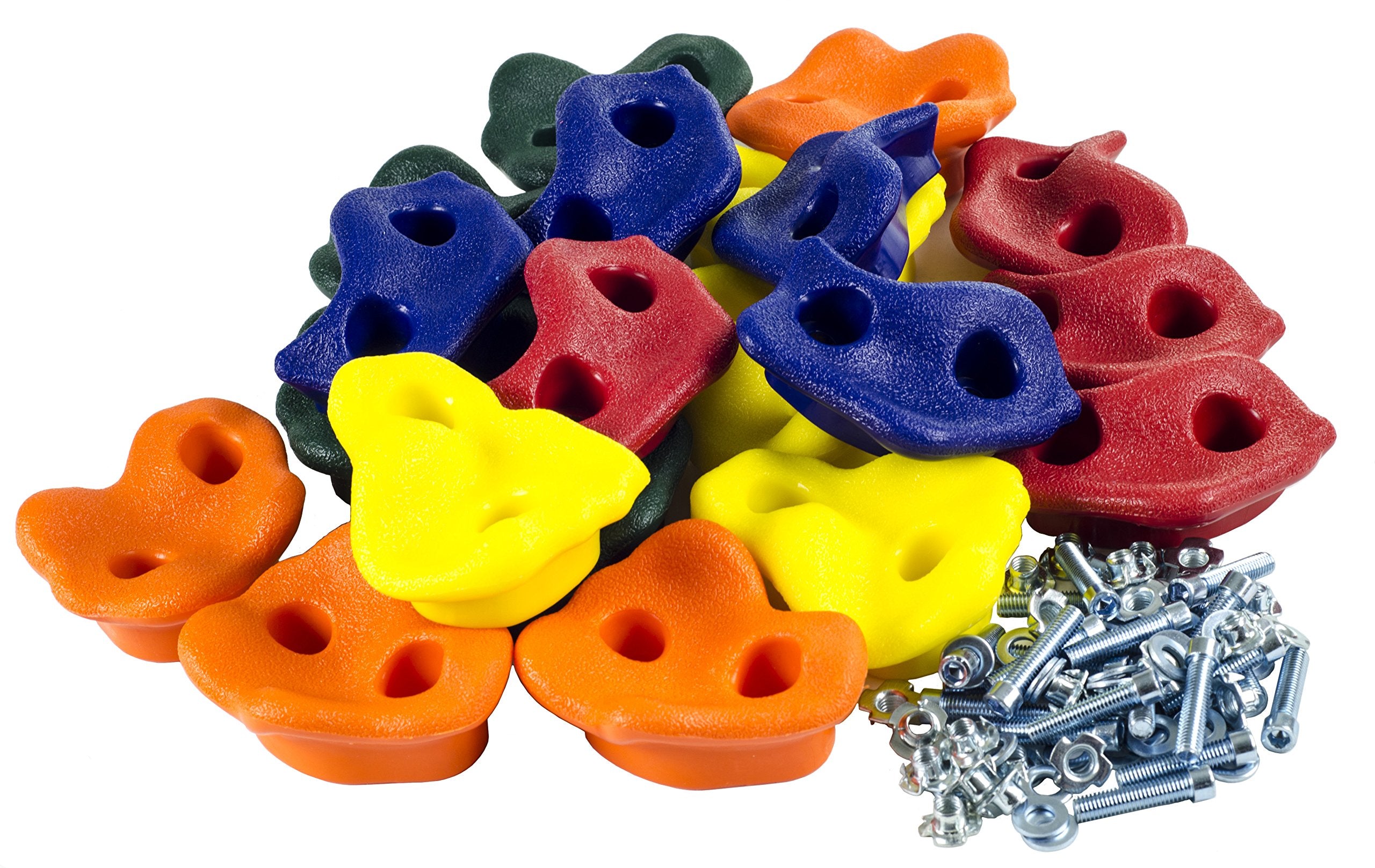 Squirrel Products 20 Extra Large Deluxe Rock Climbing Holds With Mounting Hardware - Diy Rock Wall Comes With Mounting Hardware 