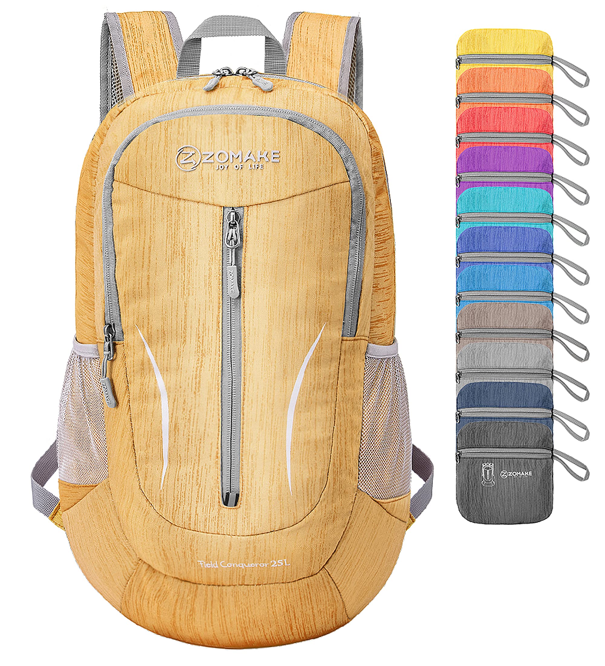 ZOMAKE 25L Ultra Lightweight Packable Backpack, Foldable Hiking Backpacks Water Resistant Small Folding Daypack for Travel(Muddy