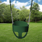 Gorilla Playsets 04-0008-G/G Full Bucket Toddler Swing, Bucket, Green 60'' Plastic Coated Chains, 50 Lb Capacity