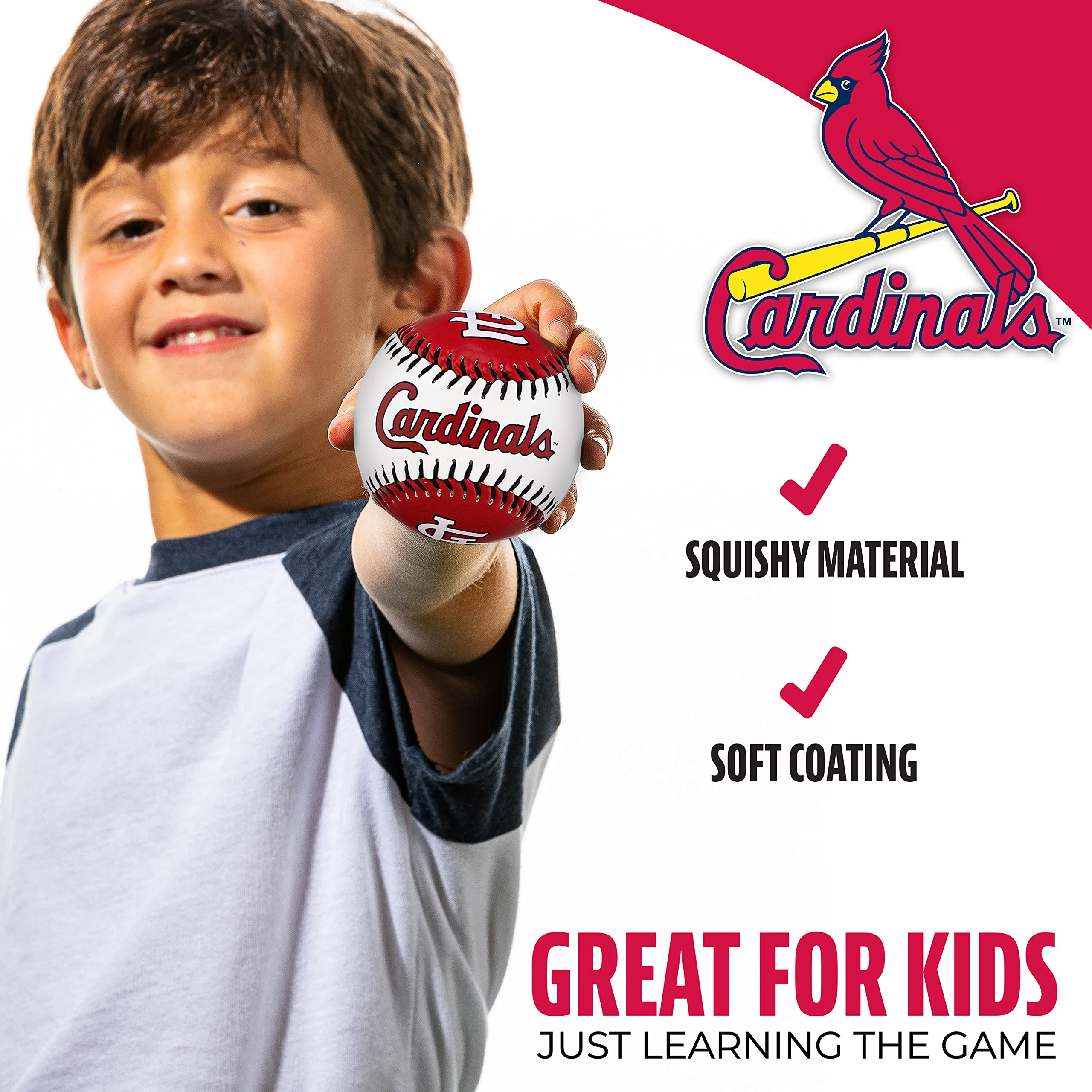 Franklin Sports St. Louis Cardinals Mlb Team Baseball - Mlb Team Logo Soft Baseballs - Toy Baseball For Kids - Great Decoration
