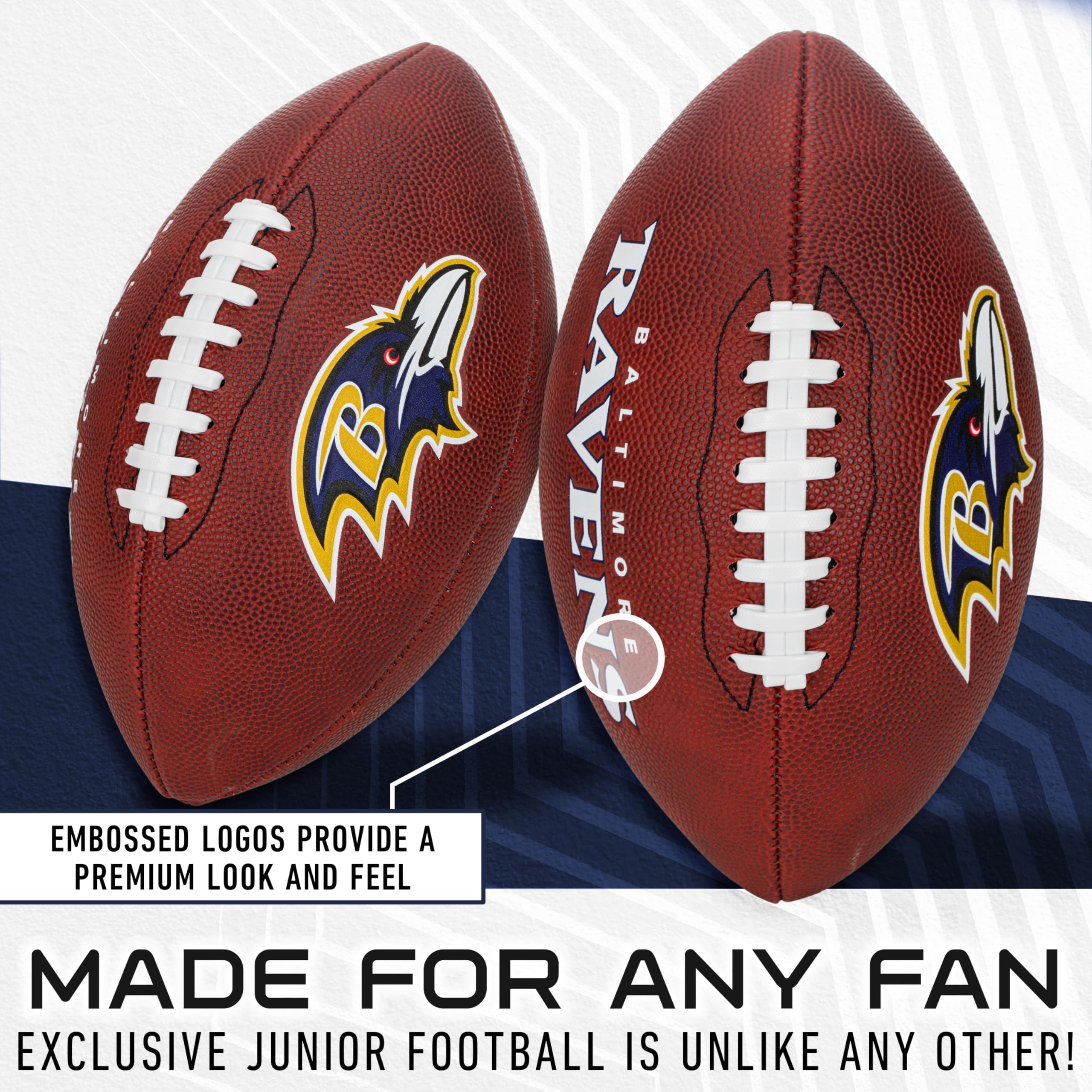 Franklin Sports Nfl Baltimore Ravens Football - Youth Junior Size Football For Kids - Official Nfl Team Logo + Colors Youth Ball