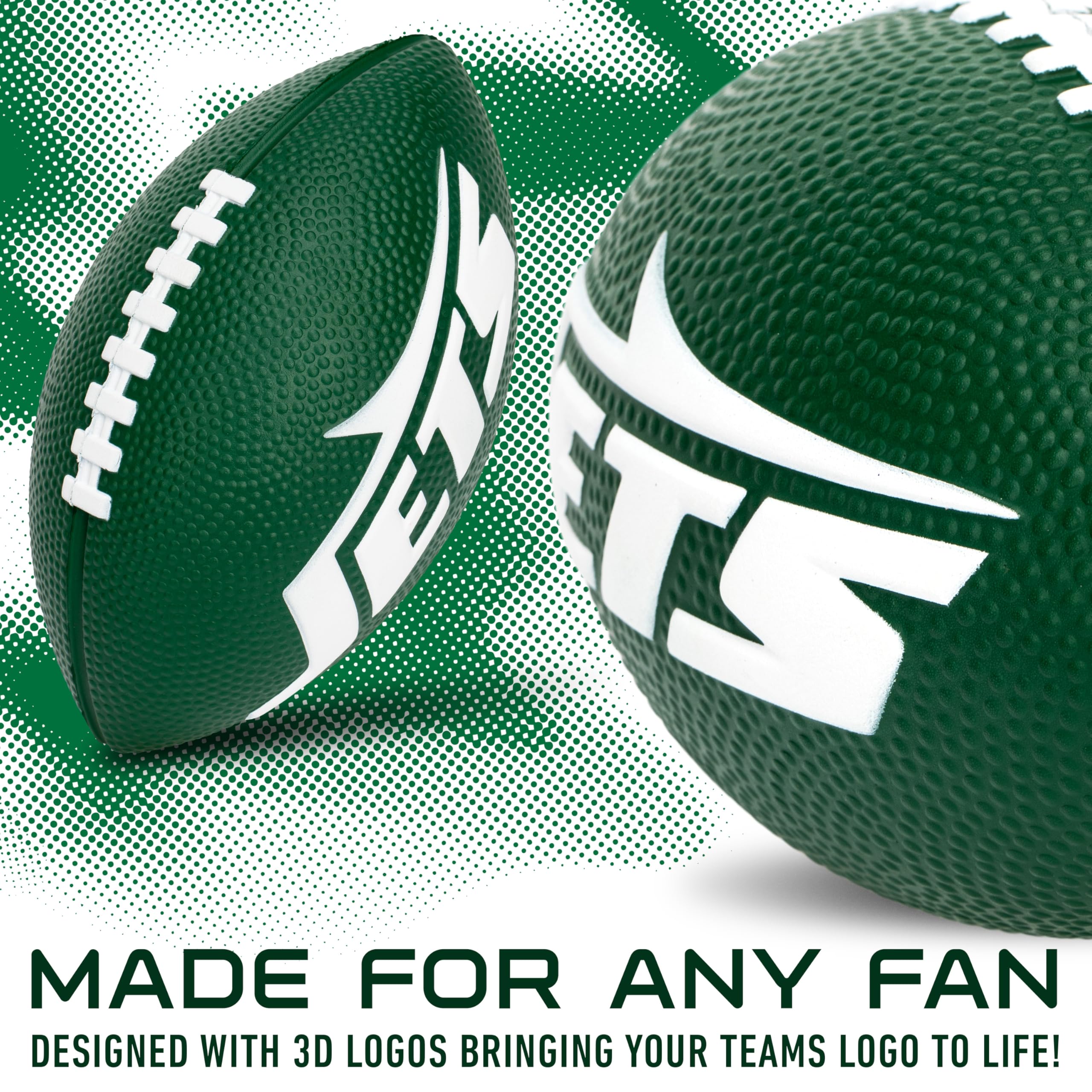 Franklin Sports Nfl Detroit Lions Football - Kids Foam Football - Soft Football - Mini Size - Perfect For Gameday - 8.5'' 3D Log