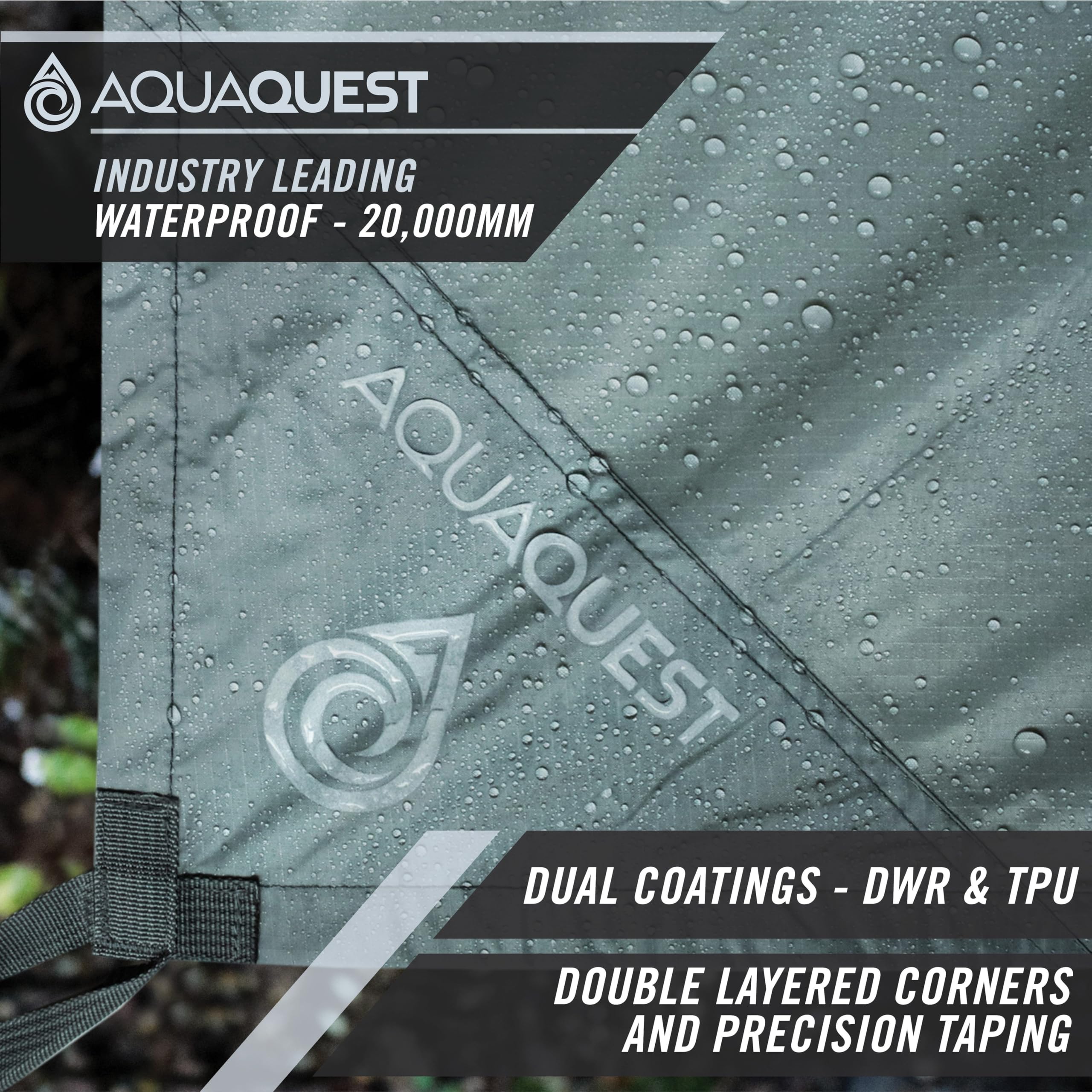 Aquaquest Defender Tarp - Heavy-Duty Waterproof (20,000 Mm) Seam-Taped Rain Fly For Camping, Bushcraft & Survival - 13  10 Steal
