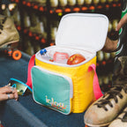 Igloo 90s Retro Collection Square Lunch Box Cooler with Front Pocket and Adjustable Strap,Yellow/Mint