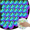 Meooeck 16 Pcs Light up Beach Balls LED Beach Balls 9 Inch Confetti Glitters Inflatable Glow in The Dark Pool Toys Bulk Pool Bal
