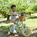 Petimini 12 Inch Kids Bike for Age 2 3 4 Years Old Little Girls Toddlers Retro Vintage Style Bicycles with Basket Training Wheel