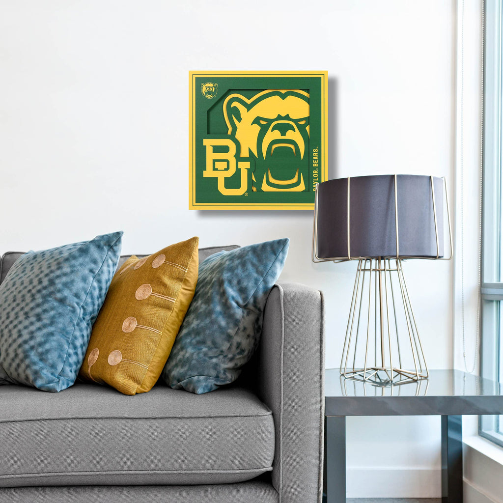 Youthefan Ncaa Baylor Bears 3D Logo Series Wall Art - 12X12