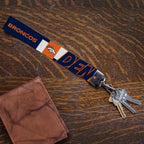 Rico Industries Nfl Football Denver Broncos Standard Wrist Lanyard Key Chain, Cute Wristlet Strap Keychain Holder For Women Men