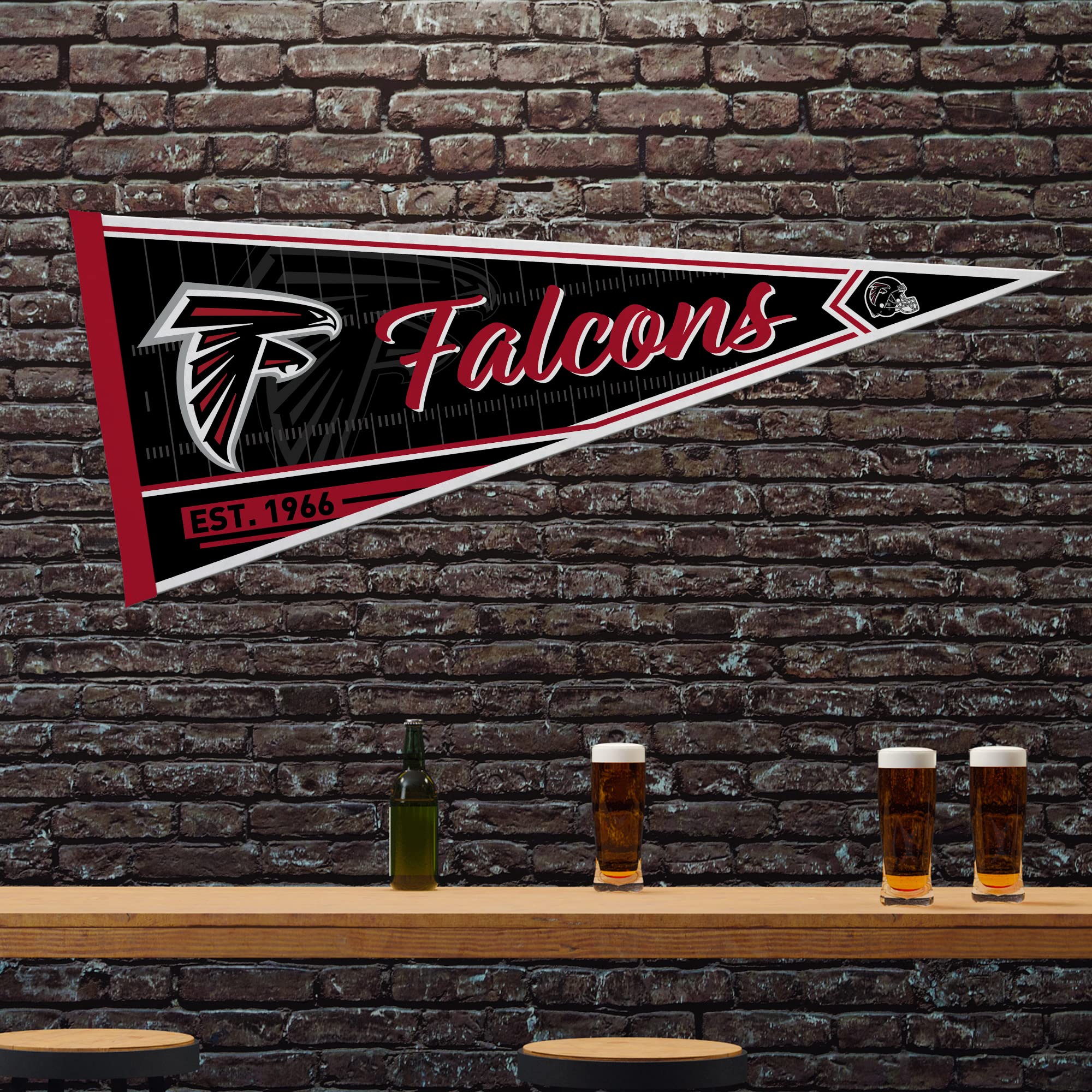 Rico Industries Nfl Football Atlanta Falcons Classic 12'' X 30'' Felt Wall D  Cor Pennant - Great For Home/Bed Room/Man Cave D