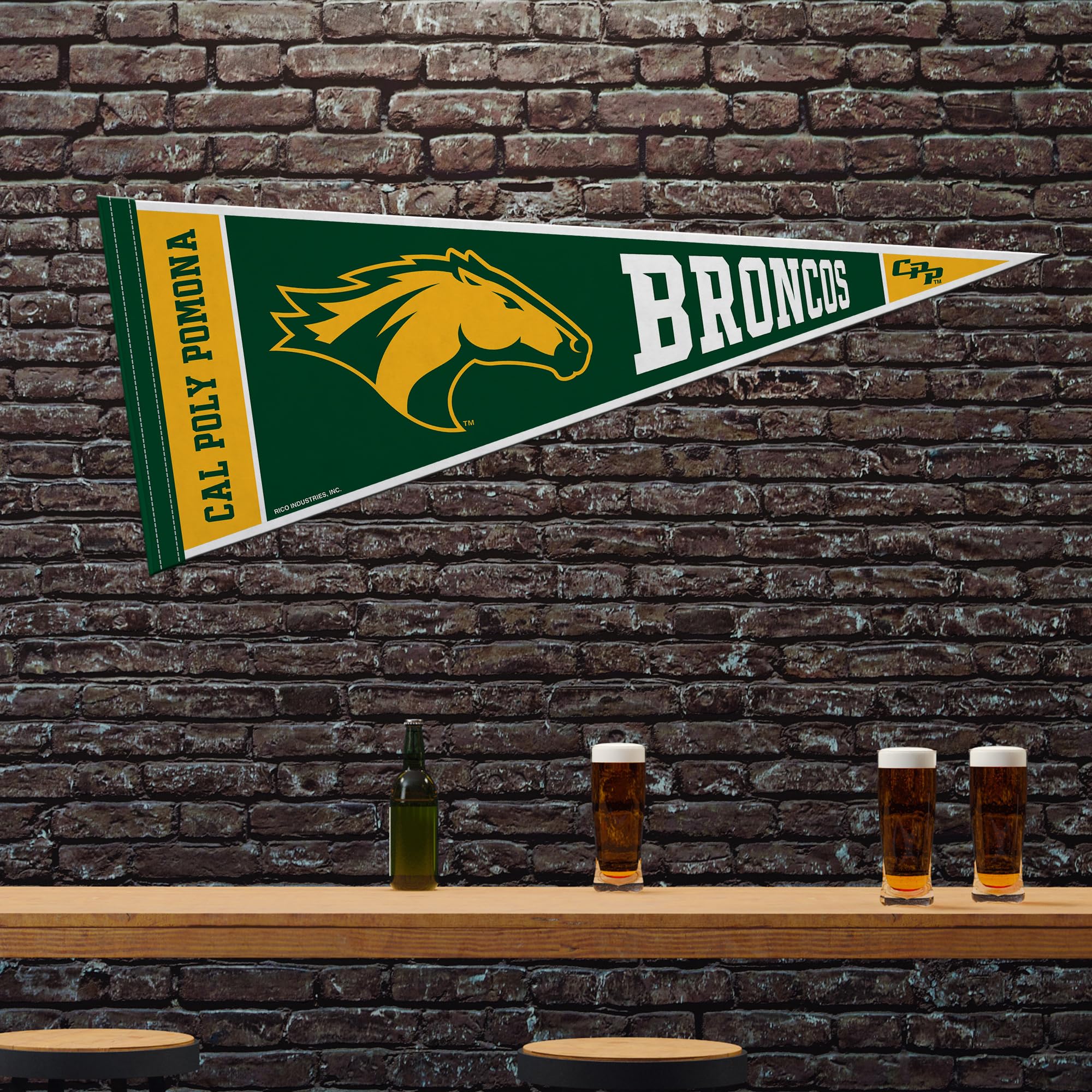 Rico Industries Ncaa Cal Poly Pomona Broncos 12'' X 30'' Felt Wall D  Cor Pennant - Great For Home/Bed Room/Man Cave D  Cor