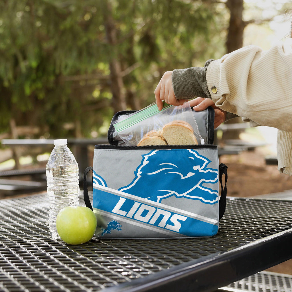 FOCO Detroit Lions Big Logo Stripe 6 Pack Cooler