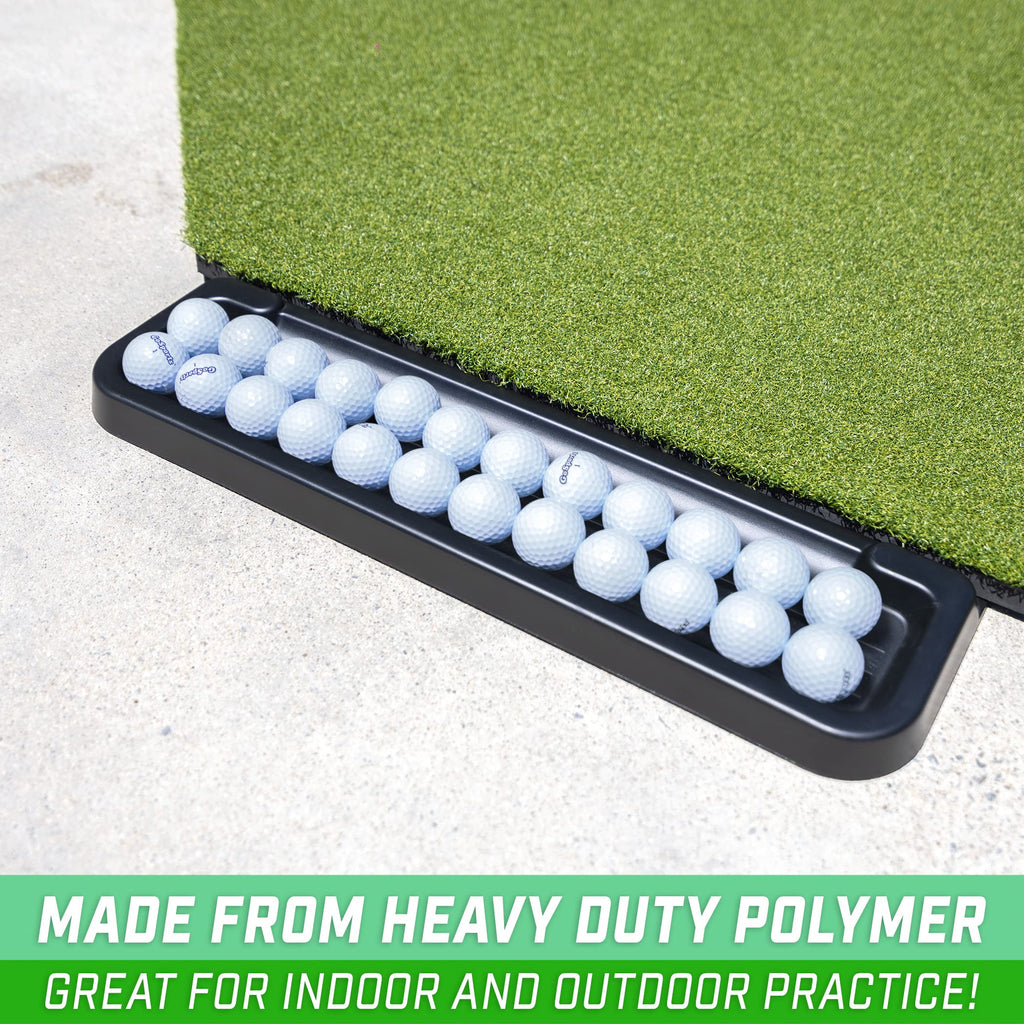 Gosports All-Weather Golf Ball Tray - 24 Ball Capacity - Compatible With All Hitting Mats - Black Or Green