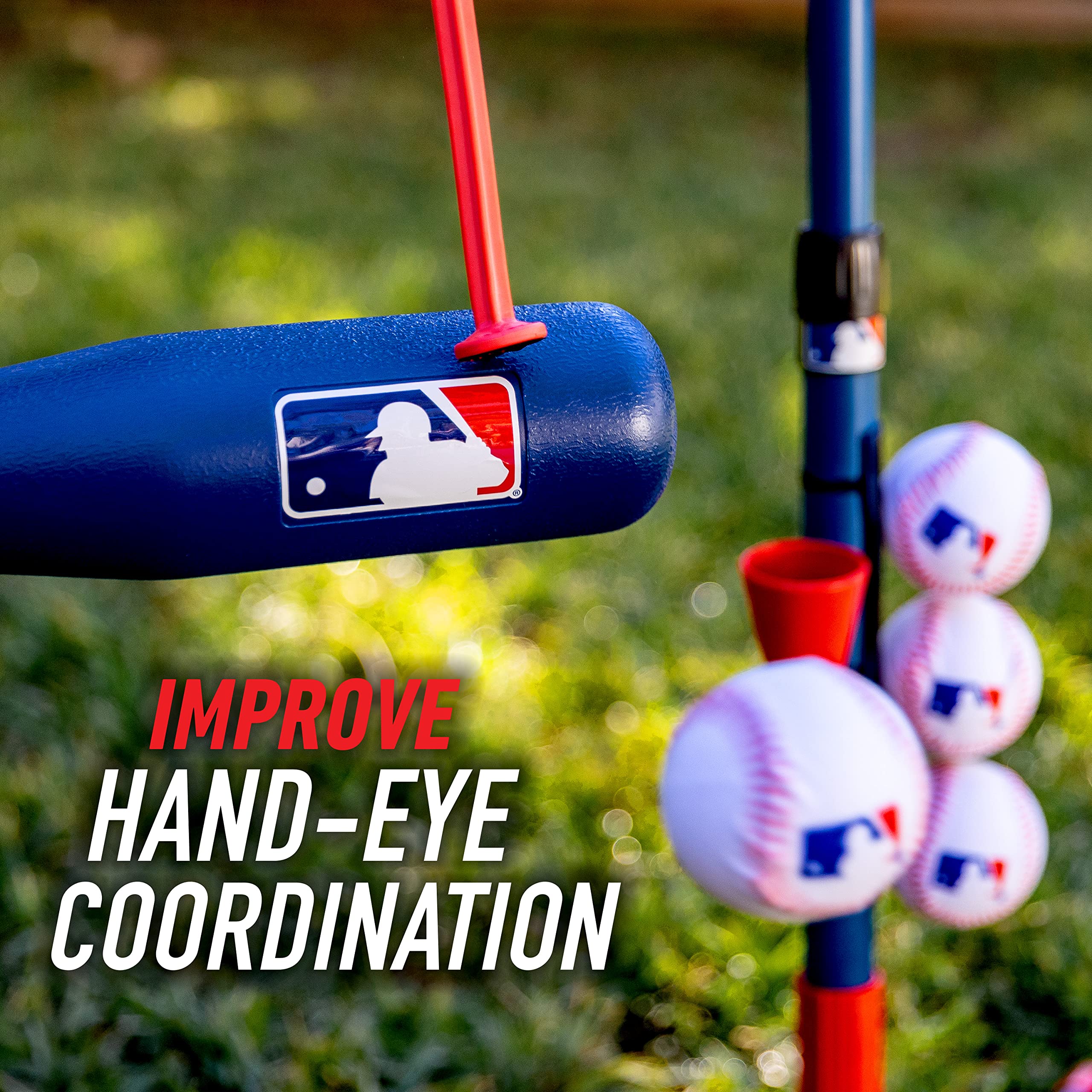Franklin Sports Kids Batting Tee - Mlb 2-In-1 Grow-With-Me - Adjustable Youth Hitting Tee - Perfect For Teeball And Baseball, Mu