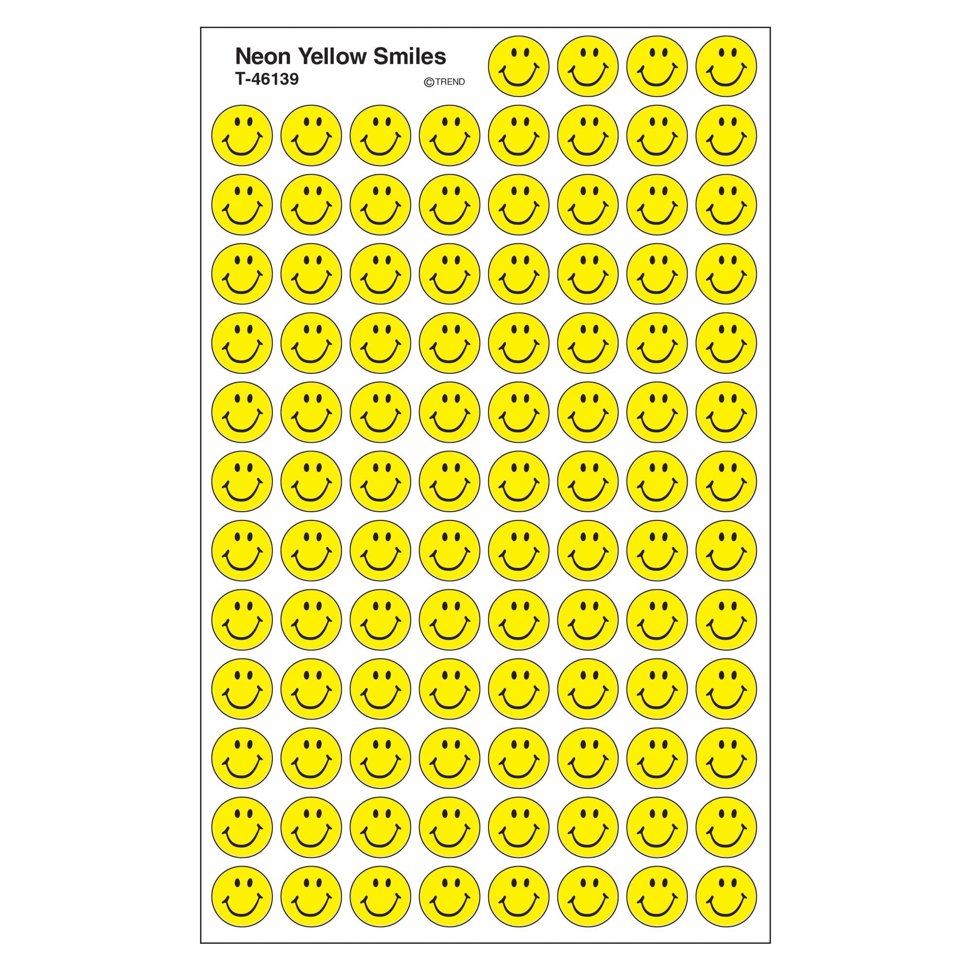 TREND enterprises, Inc. Neon Yellow Smiles superSpots Stickers, 800 ct