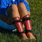 Vizari Matera Soccer Ankle Protection Shin Guard with Ankle Protection – Red/Black