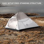 Naturehike Cloud Up 2 Person Tent Lightweight Backpacking Tent With Footprint - 3 Season Free Standing Camping Hiking Two Person