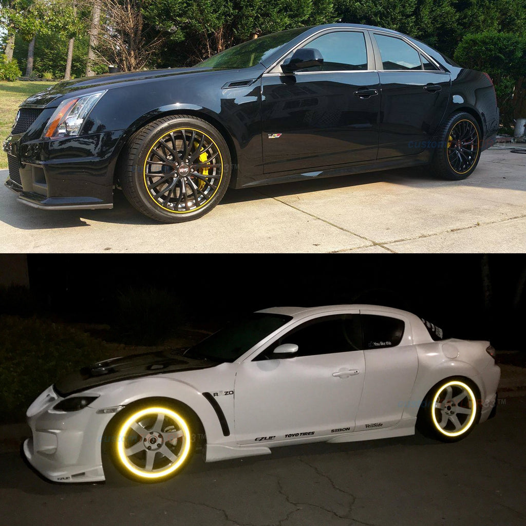 Customtaylor33 (All Vehicles Yellow/Gold High Intensity Grade Reflective Copyrighted Safety Rim Tapes (Must Select Your Rim Size