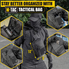 M-Tac Sling Bag for Men & Women - EDC Shoulder Pack - Crossbody Tactical Chest Bag - Everyday Tactical Gear (Black Loop Panel)