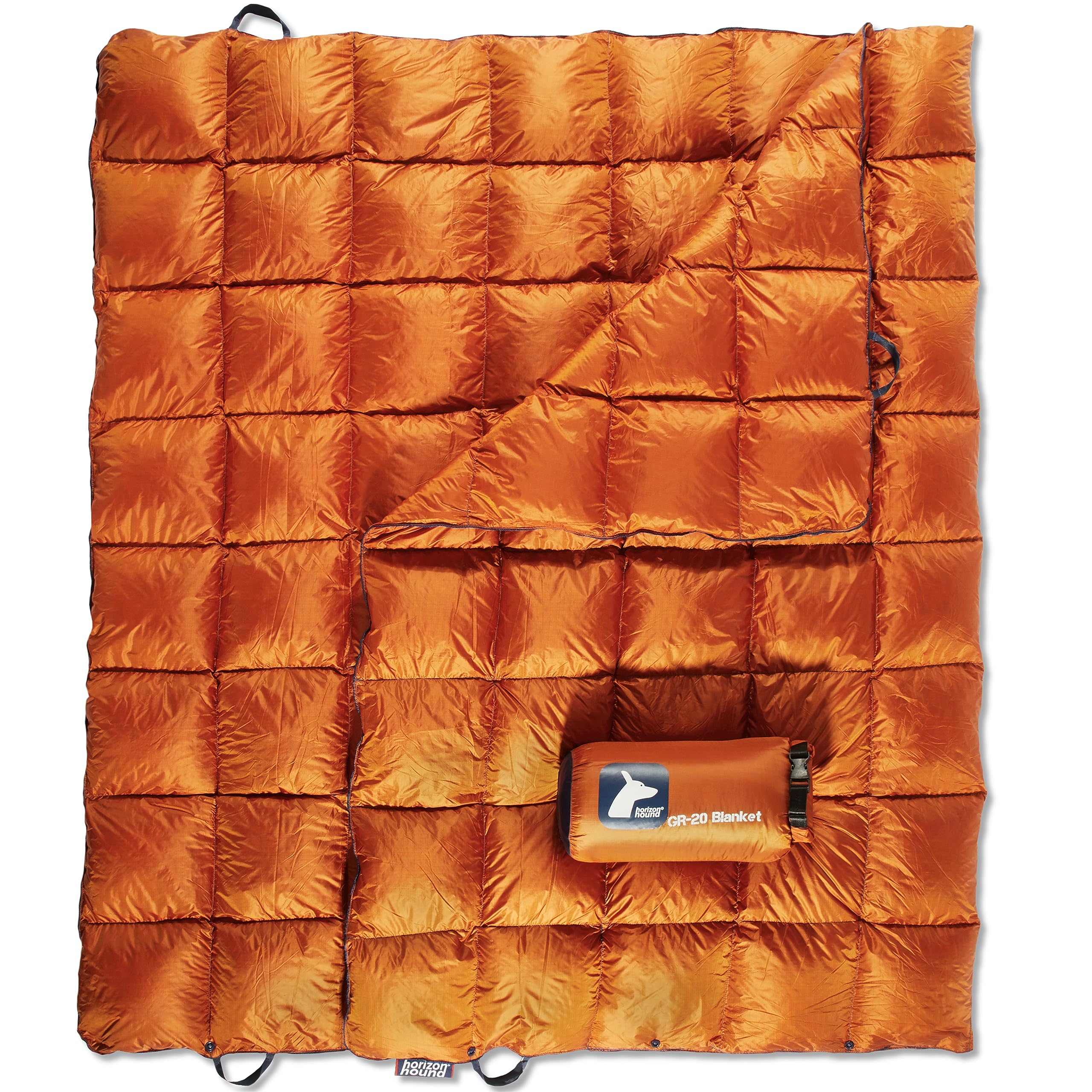Horizon Hound Down Camping Blanket - Gr-20, Orange Travel Blanket  Sustainable Insulated Down  Lightweight & Warm Quilt For Camp