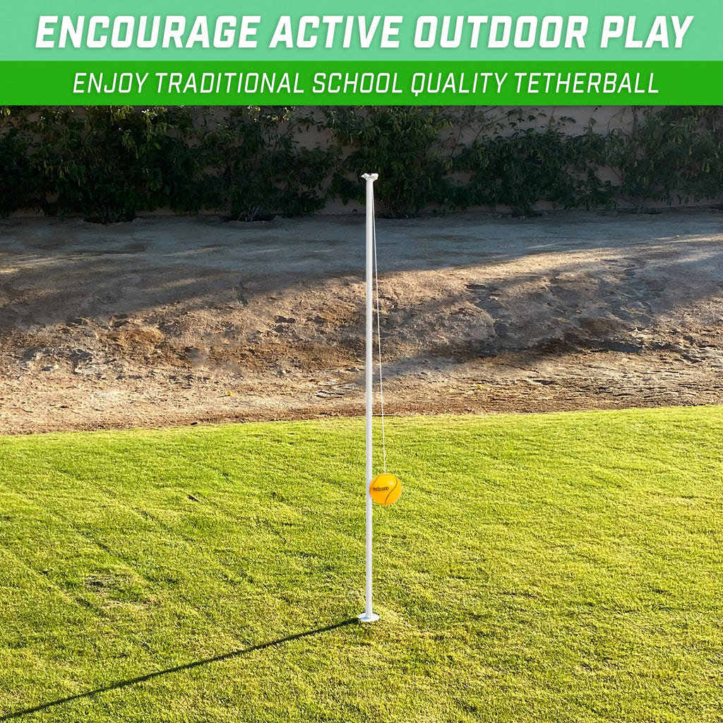 Gosports Tetherball Game Set, Complete Tetherball Setup With Ball, Rope And Pole - Great For Backyard Fun