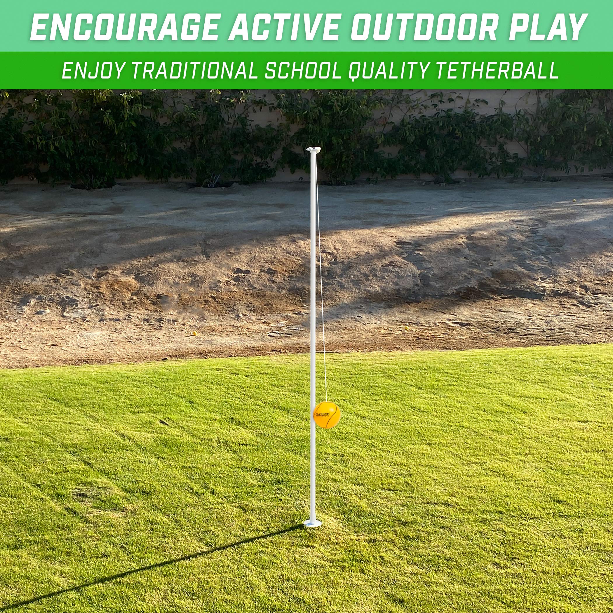 Gosports Tetherball Game Set, Complete Tetherball Setup With Ball, Rope And Pole - Great For Backyard Fun
