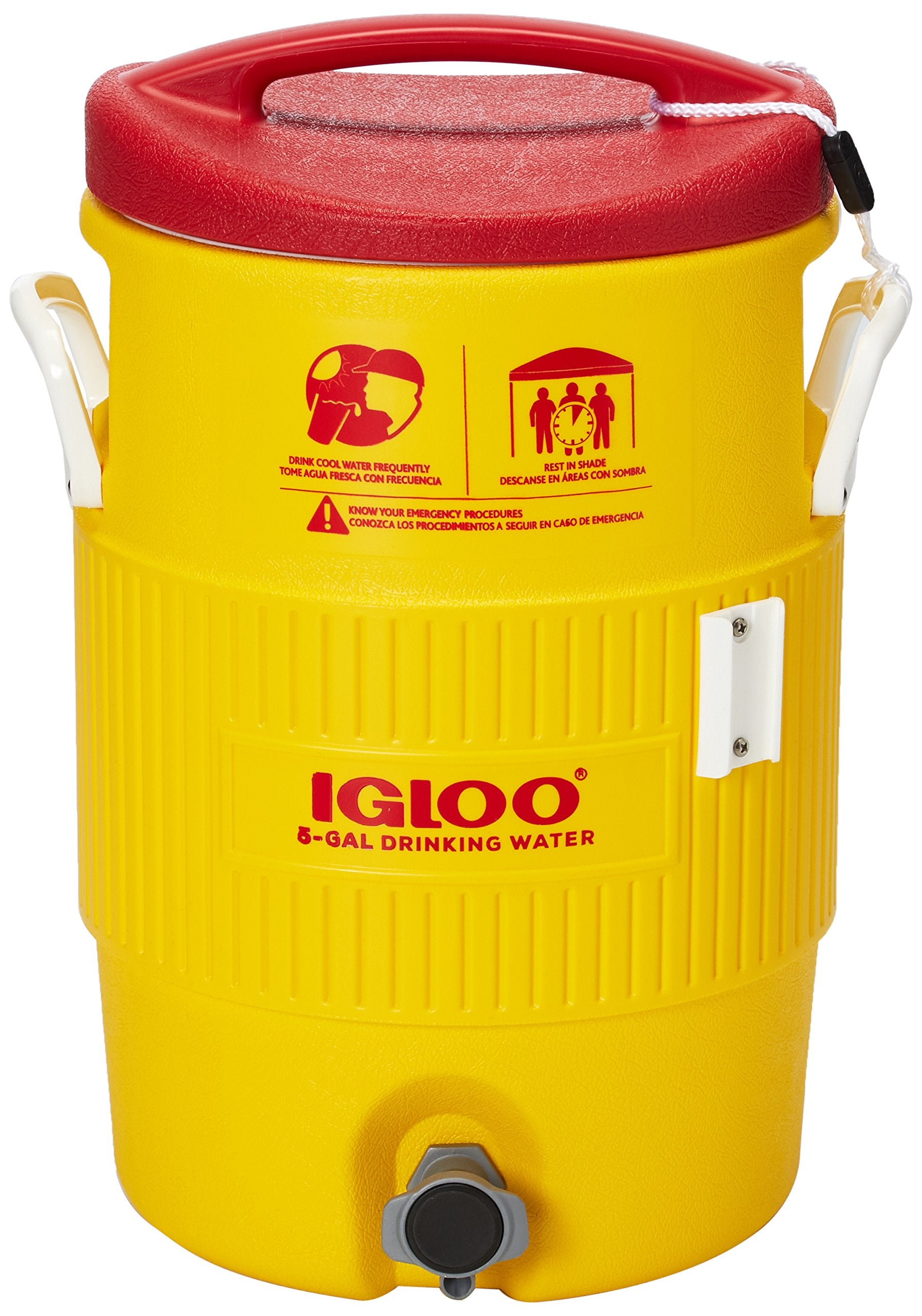 Igloo 385-48153 Heat Stress Solution Water Coolers, 5 Gal, Red/Yellow