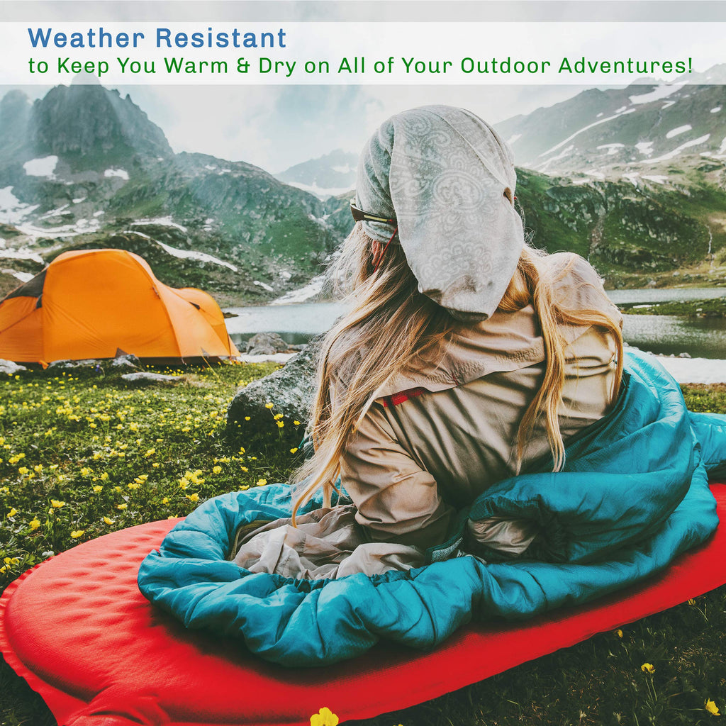 Sleeping Bag - 32F Rated Xl 3 Season Envelope Style With Hood For Outdoor Camping, Backpacking And Hiking With Carry Bag By Wake