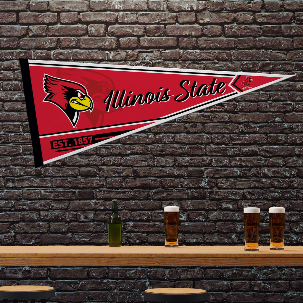 Rico Industries Ncaa Illinois State Redbirds Classic 12'' X 30'' Felt Wall D  Cor Pennant - Great For Home/Bed Room/Man Cave D