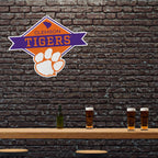 Rico Industries Ncaa Clemson Tigers Diamond Shape Cut Pennant - Home And Living Room D  Cor - Soft Felt Ez To Hang