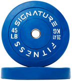 Fitvids 2'' Olympic Bumper Plate Weight Plates With Steel Hub, 45Lb, Pair