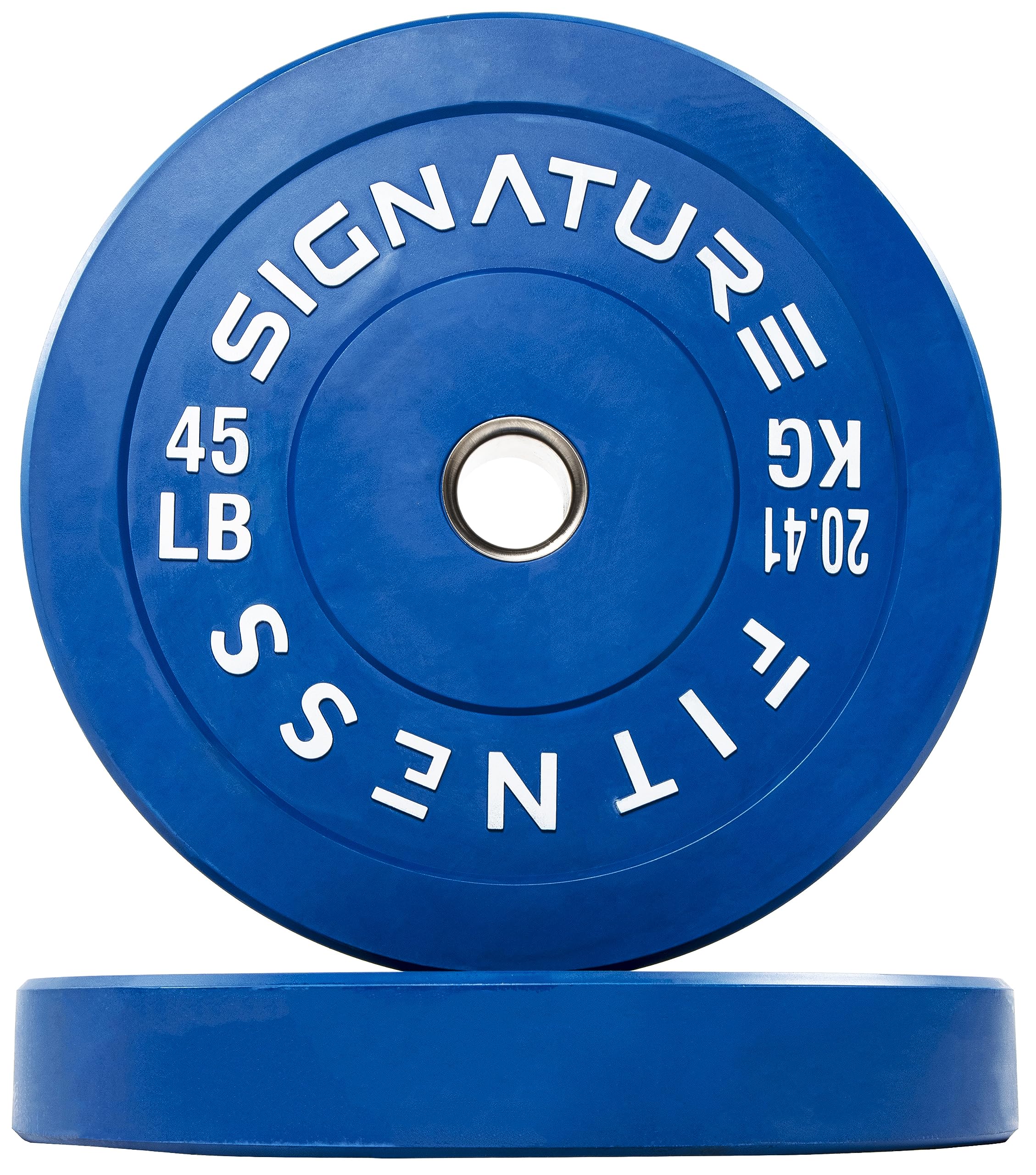 Fitvids 2'' Olympic Bumper Plate Weight Plates With Steel Hub, 45Lb, Pair