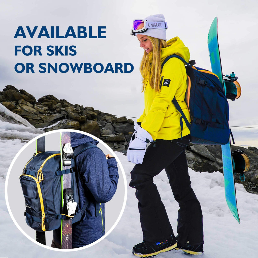 Unigear Ski Boot Bag, 50L Ski Boot Travel Backpack For Ski Helmet, Goggles, Gloves, Skis, Snowboard & Accessories (Blue)