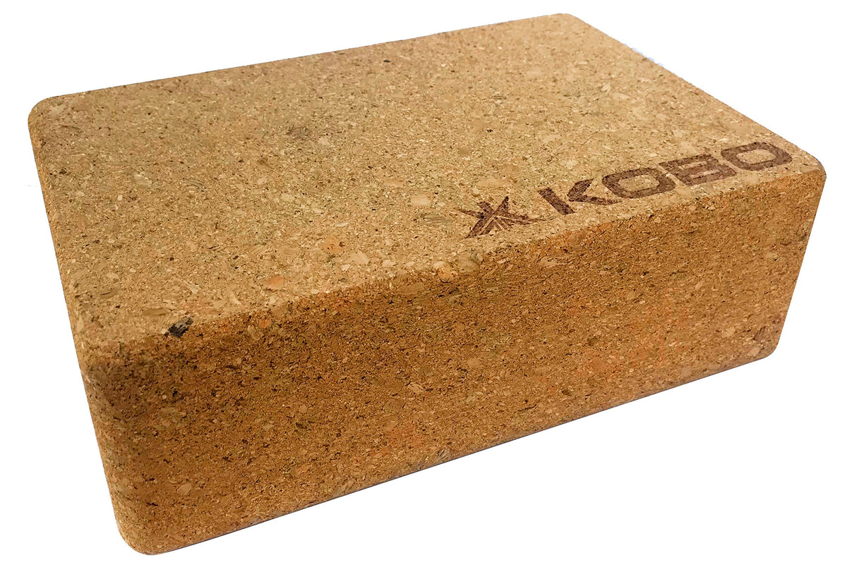 Kobo Yoga Block Cork Wood 9inch X 6inch X 3inch Yoga Exercise Blocks Bricks Set Natural Eco Friendly Sturdy Support Muscle Stretch Deepen