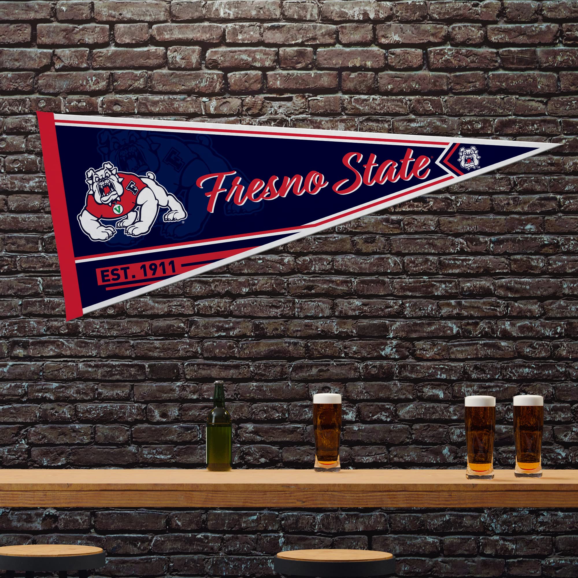 Rico Industries Ncaa Fresno State Bulldogs Classic 12'' X 30'' Felt Wall D  Cor Pennant - Great For Home/Bed Room/Man Cave D  Co