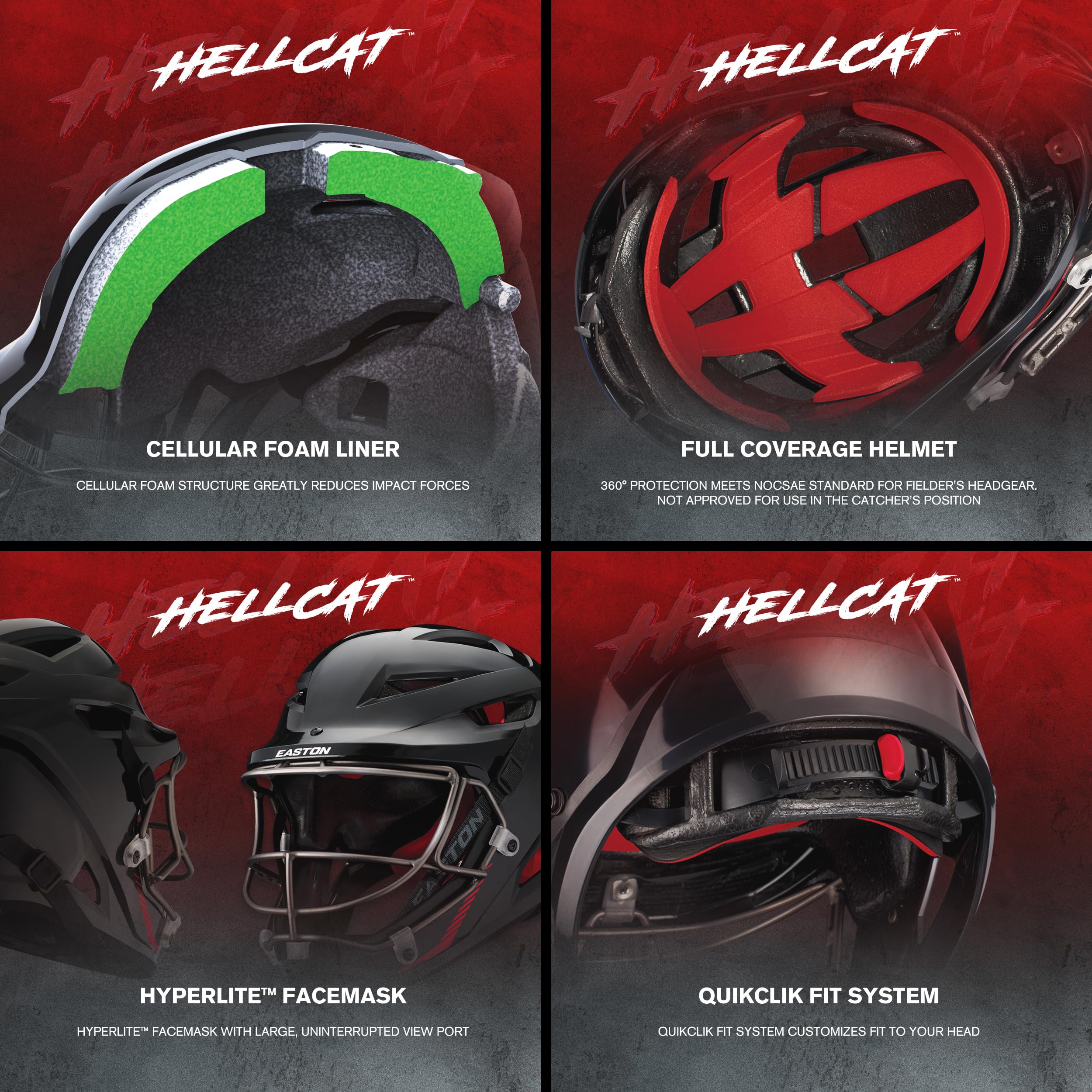 Easton | Hellcat Slowpitch Softball Helmet | L/XL | Black