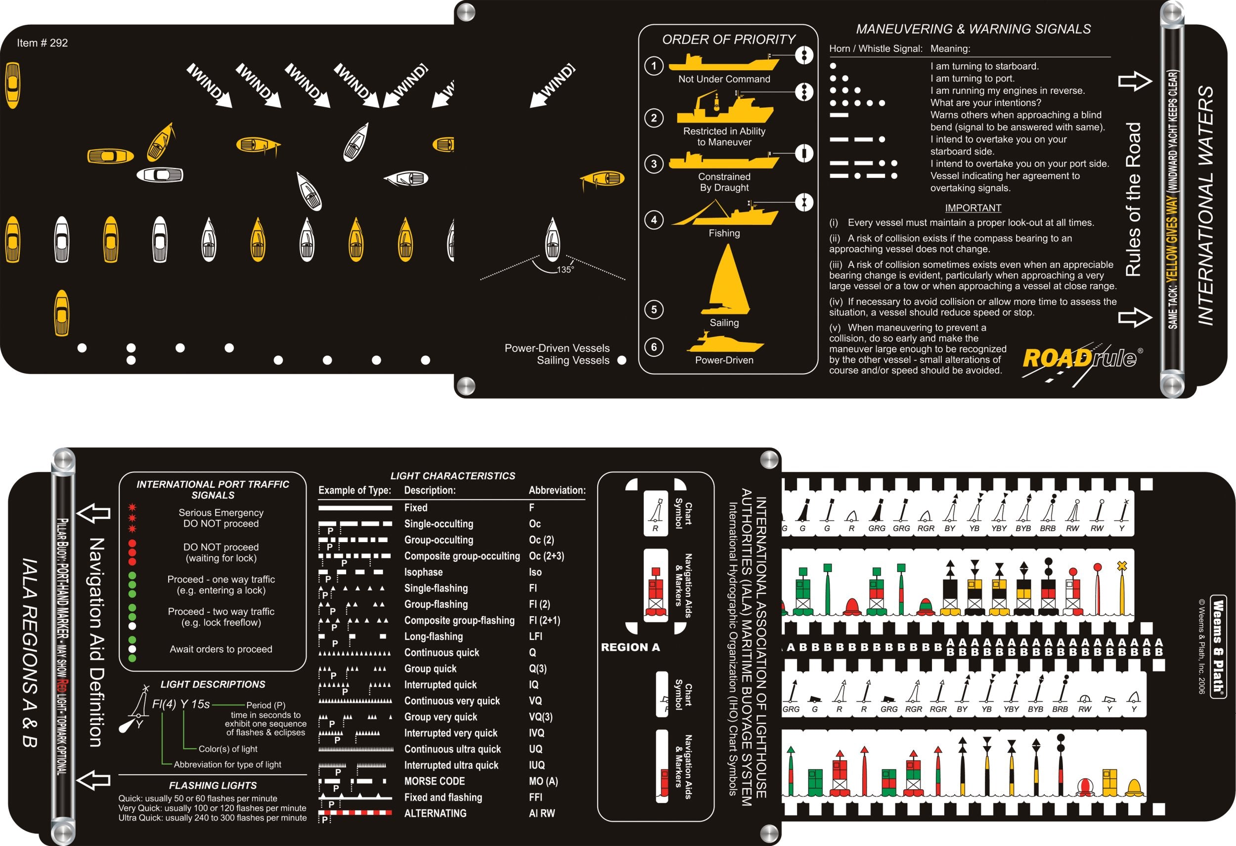 Weems & Plath Marine Navigation ROADrule Marine Navigation Aids, Rules of The Road and Light Characteristics (IALA, Internationa