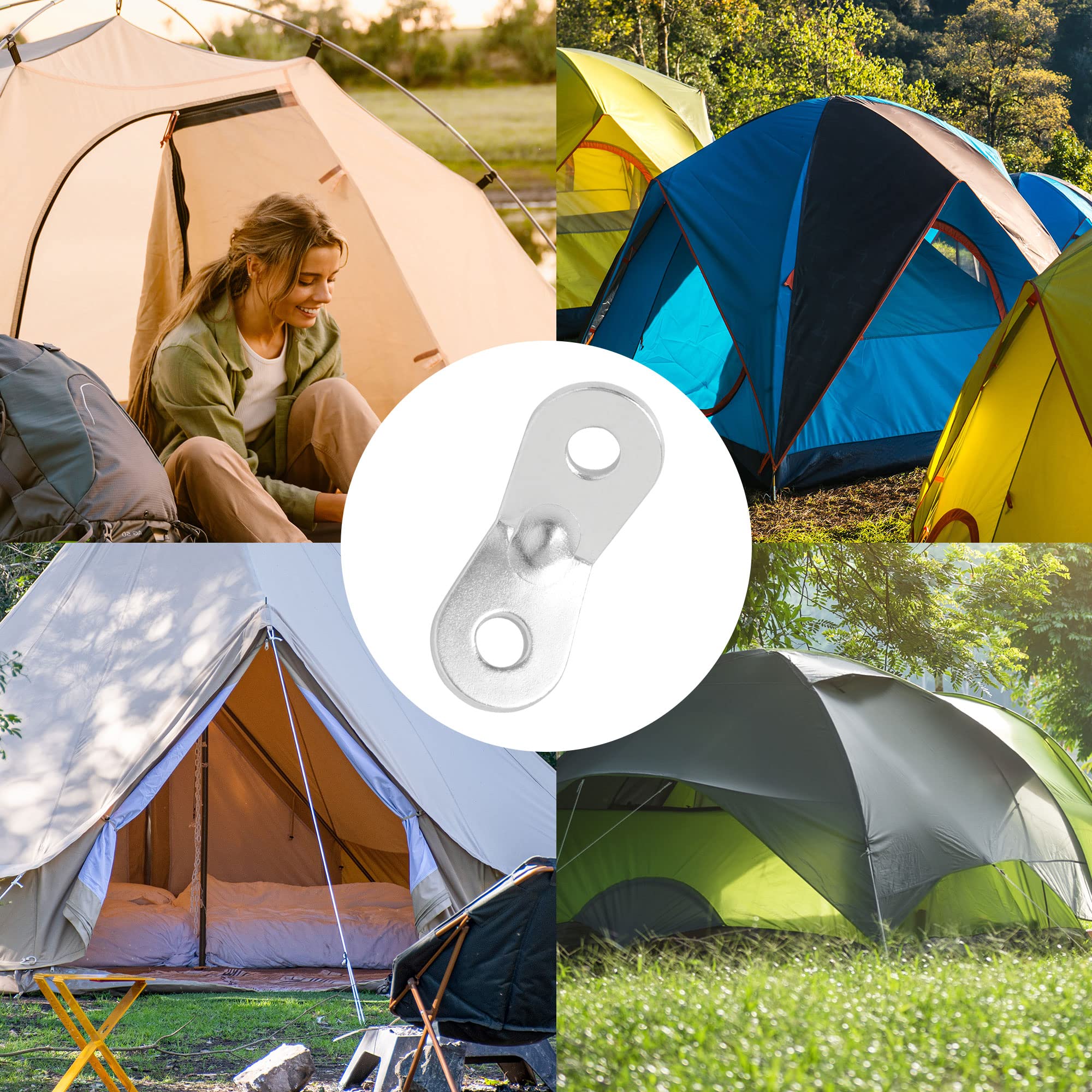 Uxcell 12Pcs Aluminum Alloy Guyline Rope Tensioner, Adjustable Cord Adjuster Tent Tensioners For Camping Accessories, Guy Line A