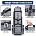Partage Golf Travel Bag With Wheels,Golf Travel Case For Airlines, 600D Heavy Duty Oxford -Gray