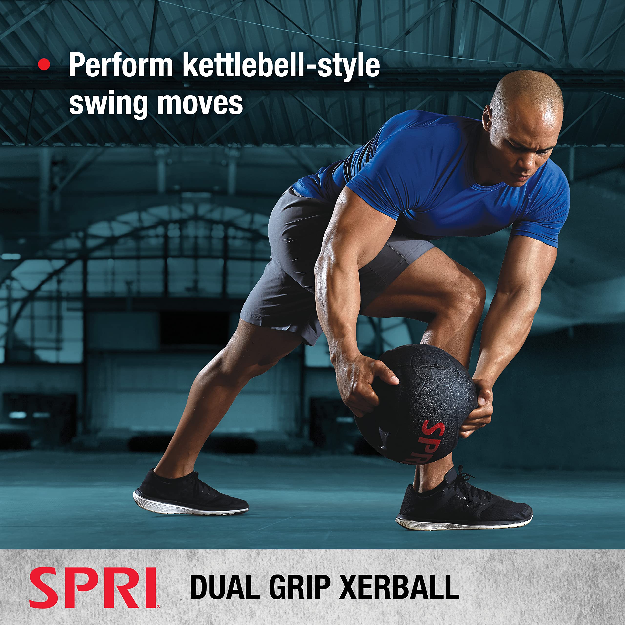 Spri Xerball Medicine Ball With Handles - Weighted Ball For Exercise (6 Lbs, 8, 10, 12, 14, 16, 18, 20 Pounds) - Med Ball For Ab
