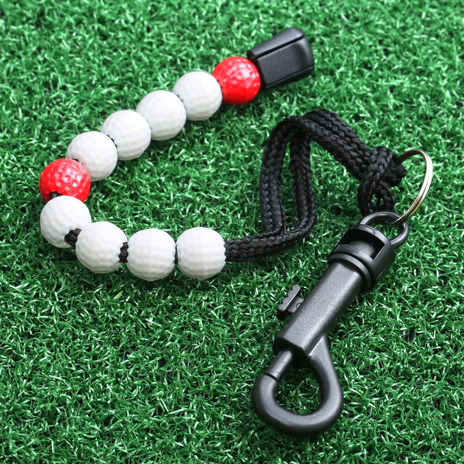 Muxsam 1 Piece Golf Beads Score Counter With Clip (Red), Golf Stroke Score Count Keeper Putting Score Counter For Referee Caddy