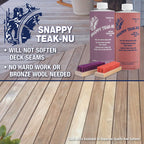 Snappy Teak-Nu - Restore & Renew Weathered, Gray Teak & Other Fine Wood - Professional Strength - For That Freshly Sanded Look