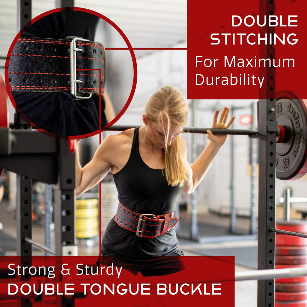 Dark Iron Fitness Weight Lifting Belt For Men & Women - 100% Leather Gym Belts For Weightlifting, Powerlifting, Strength Trainin