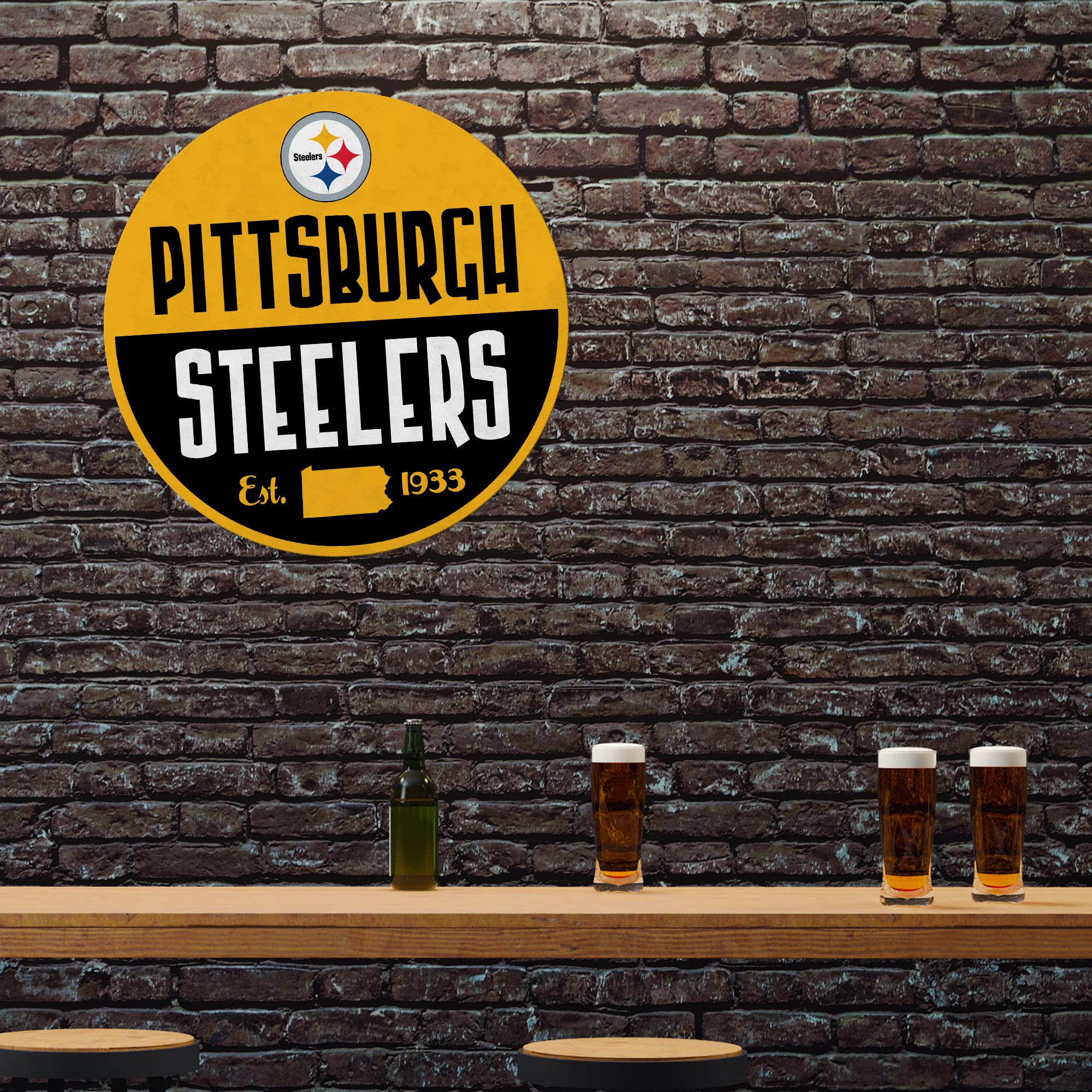 Rico Industries Nfl Football Pittsburgh Steelers Classic Shape Cut Pennant - Home And Living Room D  Cor - Soft Felt Ez To Hang
