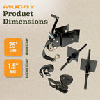 Muddy Hunting Ladderstand Tree Stand Installation Hoist Kit With 25 Foot Heavy Duty Winch Strap, Solid Steel Winch, And Pully Sy